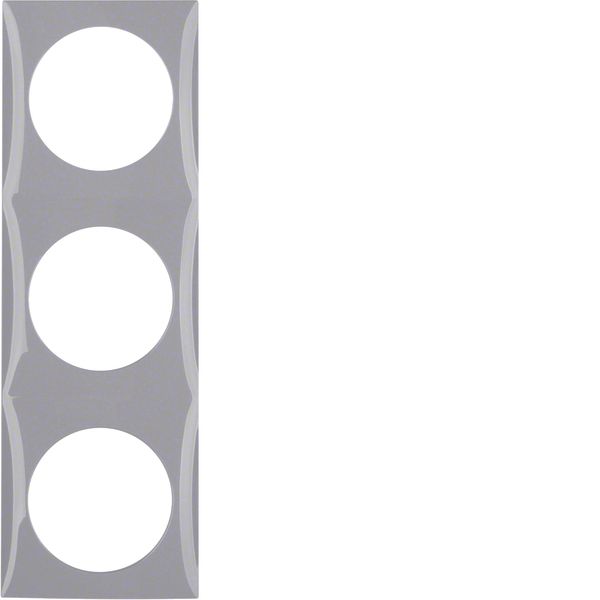 Integro Flow Frame, 3-Gang Grey Glossy image 1