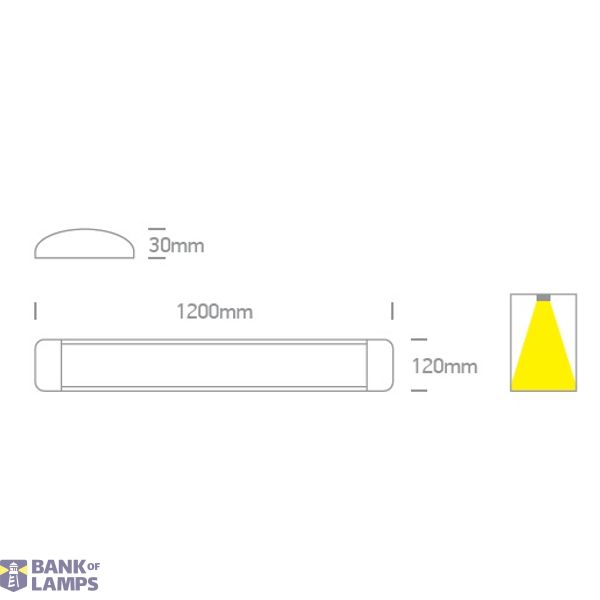 WHITE LED 48W CW 1200x120mm IP20 230V image 2