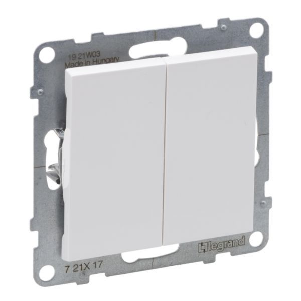 2-GANG ONE-WAY PUSH-BUTTON  WHITE image 1
