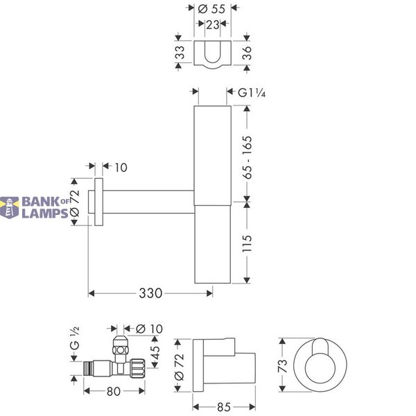 FlowStar design siphon set with two corner units image 2