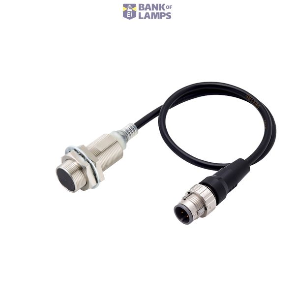 Proximity sensor, inductive, nickel-brass, short body, M18, shielded, 8 mm, DC, 2-wire, NO, no polarity, M12 pigtail connector, 0.3 m E2E 8911H image 1