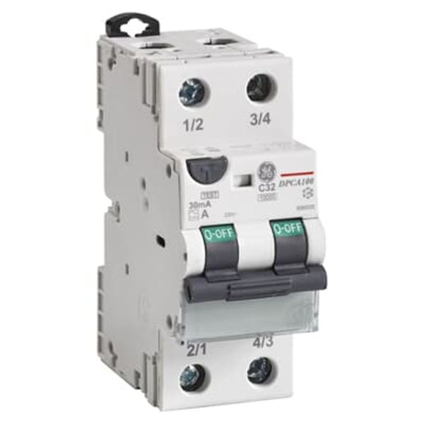 DPC100 A B32/300 Residual Current Circuit Breaker with Overcurrent Protection 2P A type 300 mA image 4