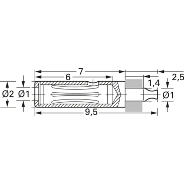 2 mm socket, solder connection, 1 mm, 41.0001 image 1