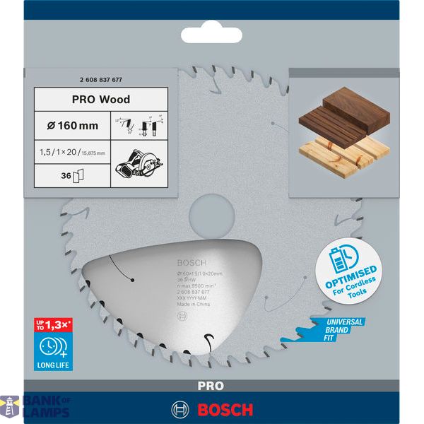 Standard for Wood Circular Saw Blade for Cordless Saws 160x1.5/1x20 T36 image 1