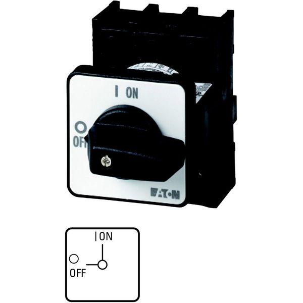 P1-25/EZ/N On-Off switch, P1, 25 A, centre mounting, 3 pole + N, with black thumb grip and front plate image 5