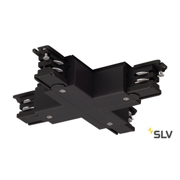 X-connector for S-TRACK 3-phase track, black image 1