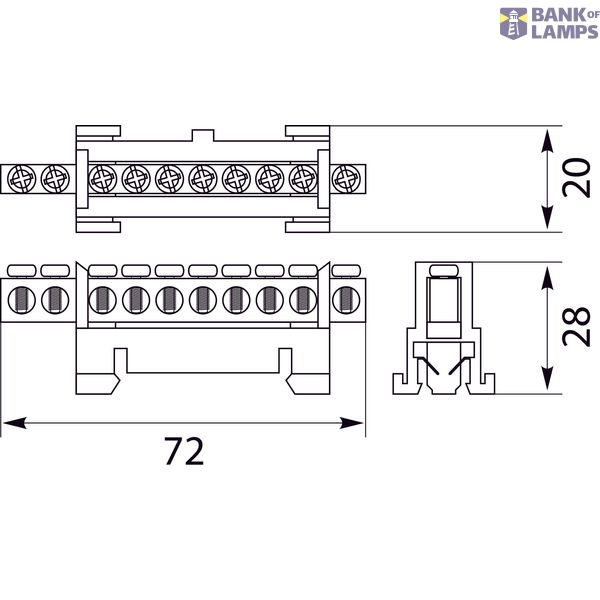 LZOG-10P protective terminal strip image 2