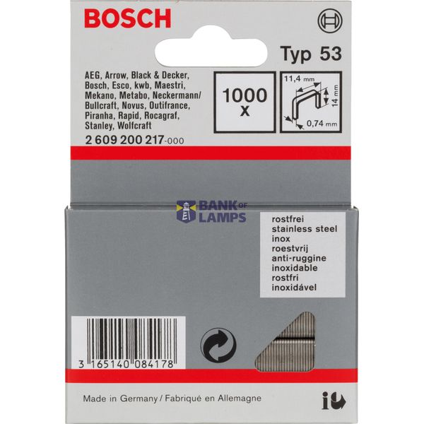 Type 53 fine wire staple, stainless Type 53; L= 14 mm image 2