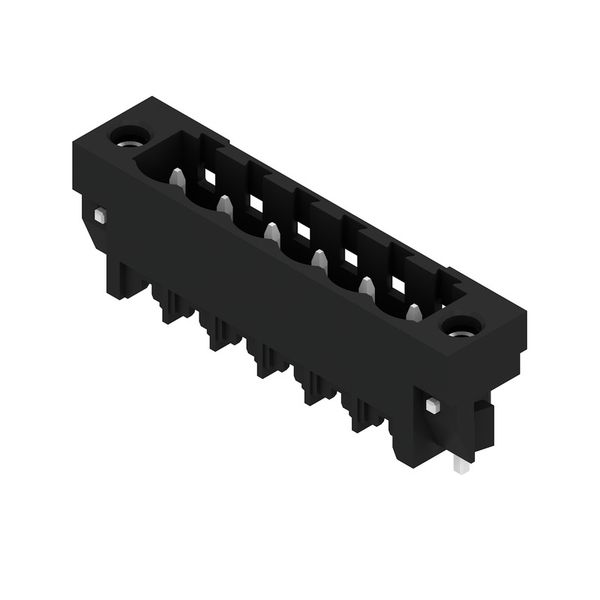PCB plug-in connector, male header, Solder flange, THT/THR solder connection, 5.00 mm, Number of poles: 6, 180°, Solder pin length (l): 1.5 mm, tinned, black, Tape image 3