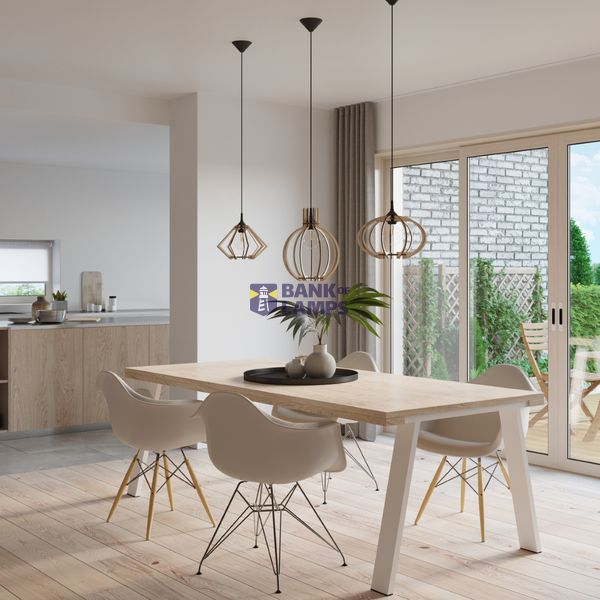 HANGING LAMP ARANCIA NATURAL WOOD E27 1X60W IP20 image 4