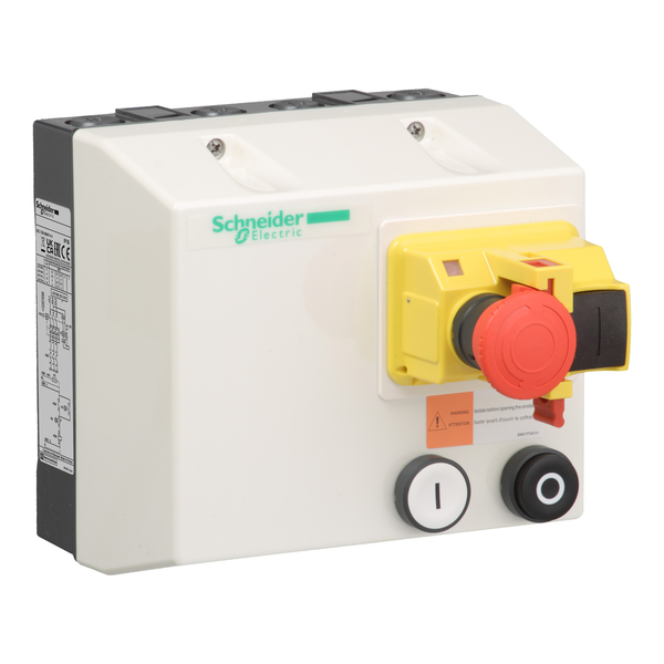 Enclosed DOL starter TeSys LG 6A 230V AC with emergency stop image 1