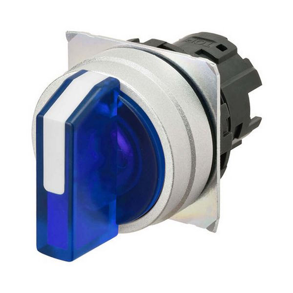 Selector A22NZ Ã˜22, 3 position, Lighted, bezel brushed M, AUTO RESET O A2270563C image 1