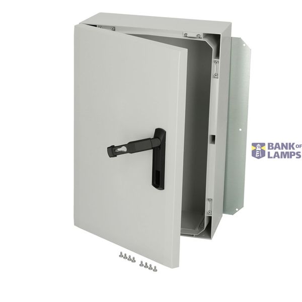 Polycarbonate enclosure, 600x400x210mm, fitted with Mounting plate image 3
