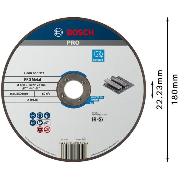 Expert for Metal straight cutting disc A 30 S BF, 180 mm, 3,0 mm image 2