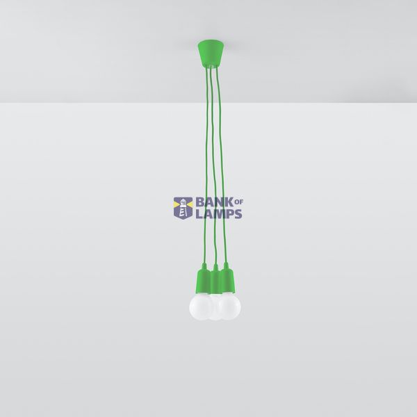 Hanging lamp DIEGO 3 green E27 3x60W IP20 image 2