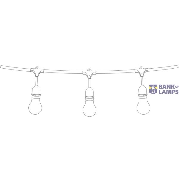 BLACK STRING LIGHTS IP44 8,5m 15xE27 12W image 2