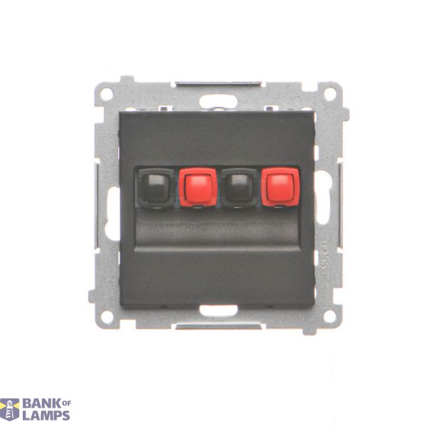 Double loudspeaker socket, module, black matt image 1