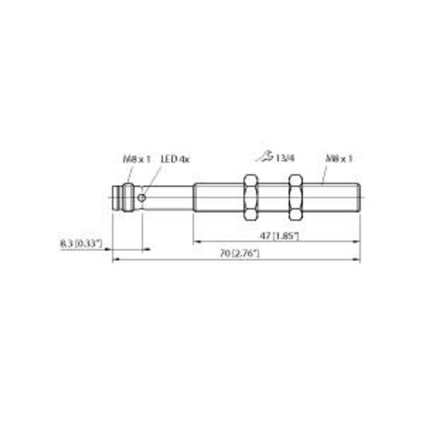 Ultrasonic Sensor Diffuse Mode Sensor   RU10U-M08-UP8X-V1141 image 1