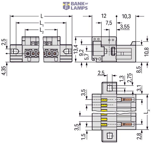 1-conductor male connector image 2