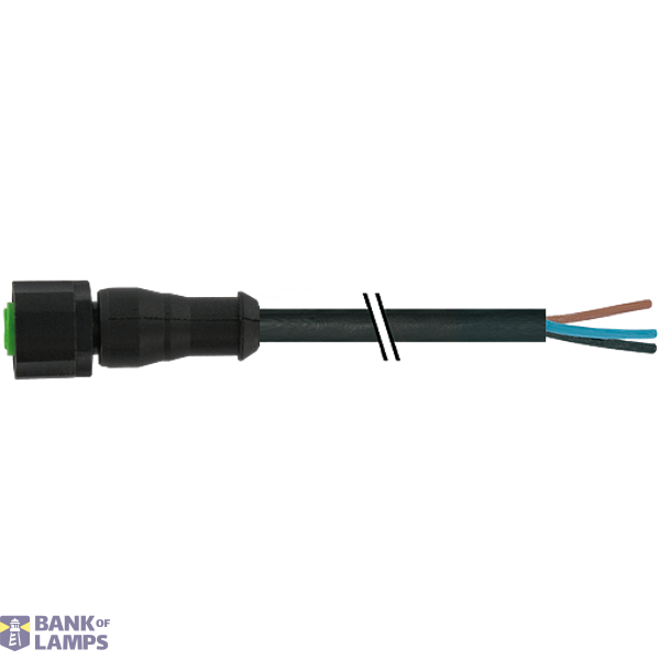 M12 female 0° B-cod. with cable Lite PUR 4x0.34 bk UL/CSA+drag ch. 15m image 2