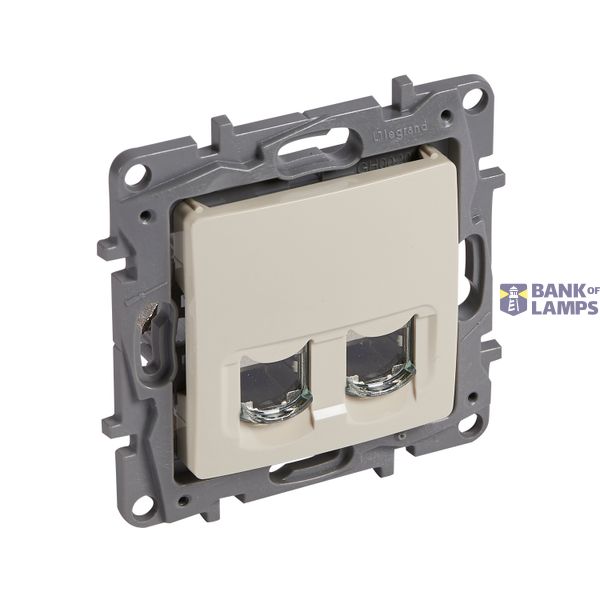 Double socket RJ45 Cat6 STP Niloe ivory image 2