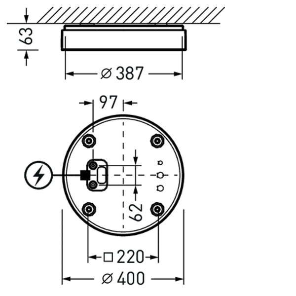 Wall and ceiling luminaire Olisq R Diffuser White around ETDD 32W 4000lm Lambertian (L) IP54 IK06 3 SDCM 8198451 image 1