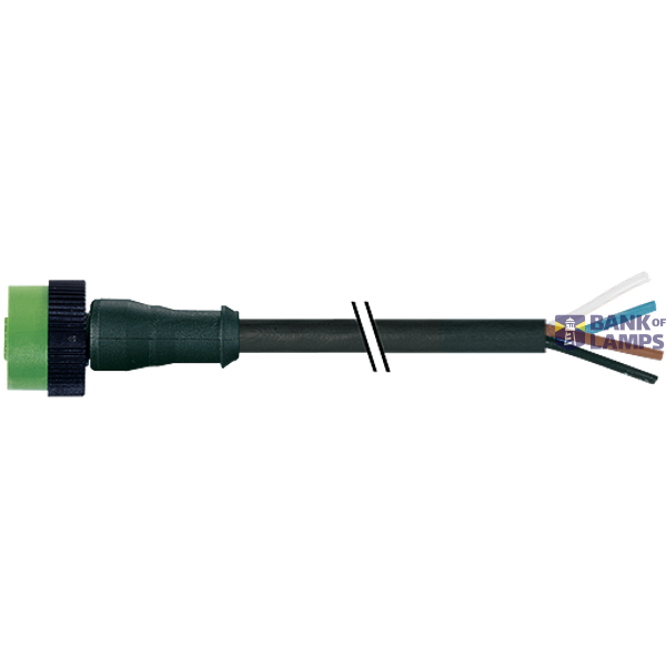 MQ12 female 0° A-cod. with cable PUR 5x0.34 bk 4m image 2
