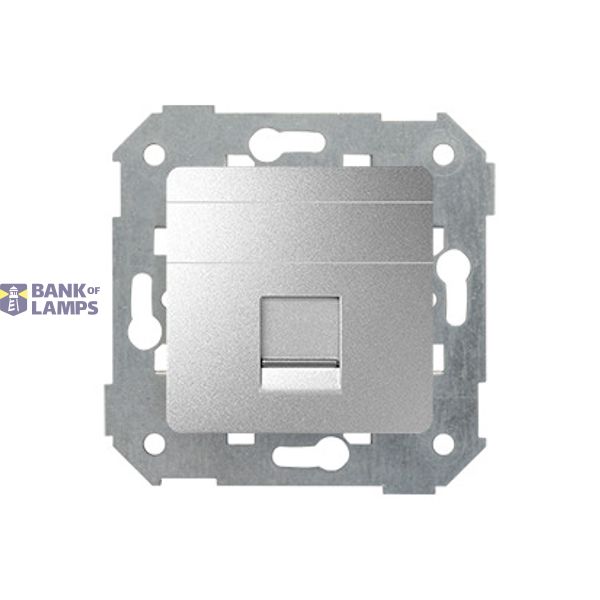 Singe flat Keystone IT/telephone socket cover, aluminum image 1