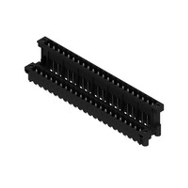 PCB plug-in connector, male header, Flange, THT/THR solder connection, 5.08 mm, Number of poles: 44, 180°, Solder pin length (l): 3.2 mm, tinned, black, Box image 1