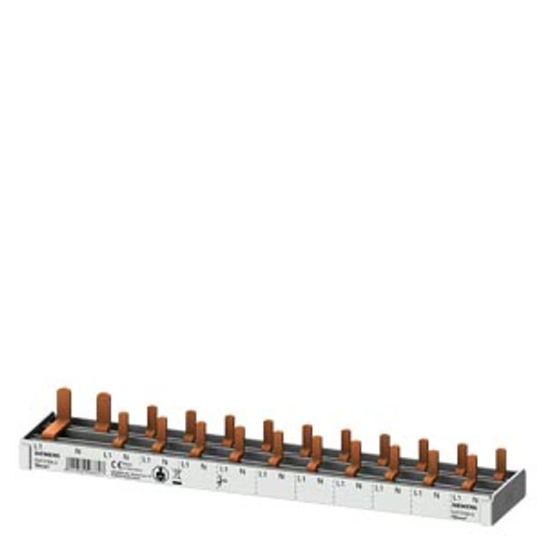 compact Pin Busbar, 10mm2 connection: 1p/N (FI N-right) 1x RCCB 2-pole + 10x compact device image 1