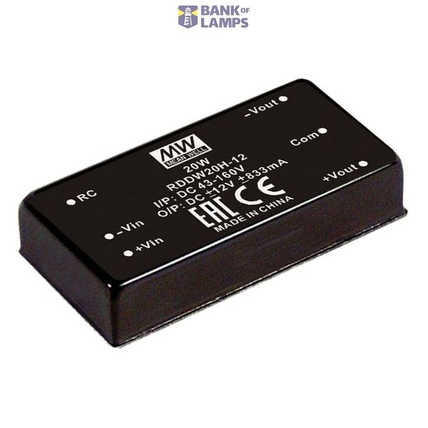 RDDW20G-05 DC/DC Converter 18-75V:+/-5V +/- 2000mA 20W, MEAN WELL image 1