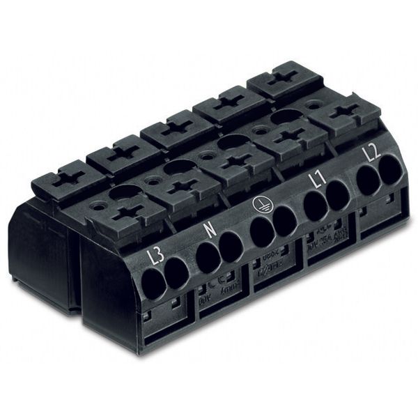 4-conductor chassis-mount terminal strip with ground contact L3-N-PE-L image 3
