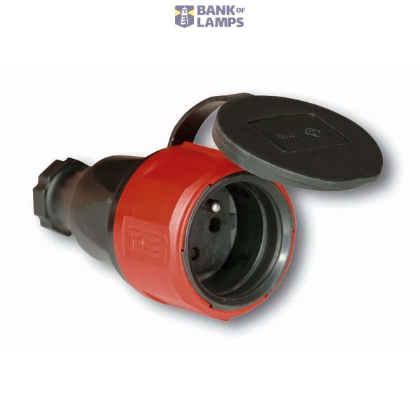Portable single-phase rubber socket 10/16A 2 P+Z image 1