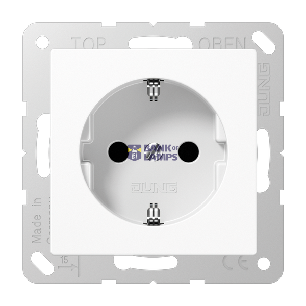 SCHUKO socket, 16 A 250 V ~, thermoplastic, Series A, alpine white image 1
