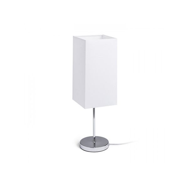 NYC/TEMPO 15/30 table Polycotton white/chrome 230V LED E27 15W image 1