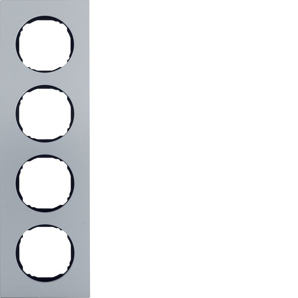 Frame 4gang, flat, R.8, aluminium image 1