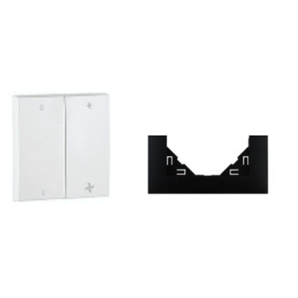 DOUBLE ROCKER FOR TWO-WAY SWITCH FAN MATTE BK image 1