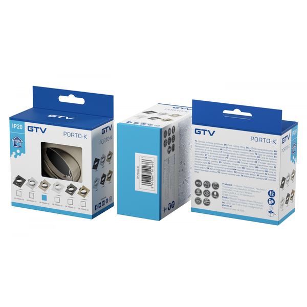 Spot luminaire housing PORTO-K with adjustment, IP20, square, stainless steel image 2