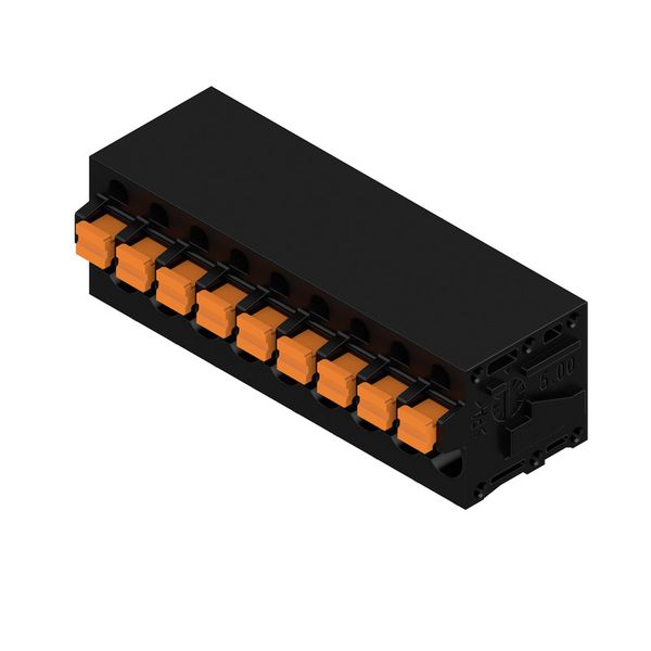 Printed circuit board terminals, 5.00 mm, Number of poles: 9, 90°, Solder pin length (l): 3.5 mm, tinned, black, PUSH IN with actuator, Clamping range, max. : 2.5 mm², Box image 2