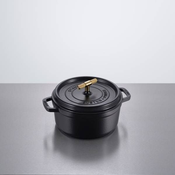 COCOTTE / 9.45 INCHES / CROSS / STAUB / BLACK / BRASS image 1