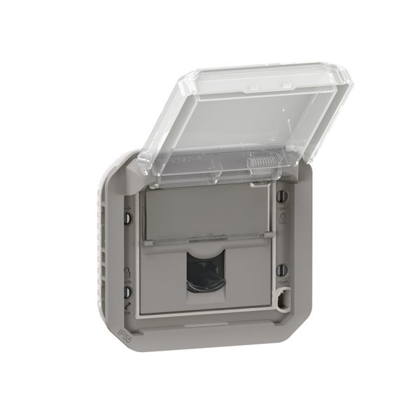 RJ45 socket Plexo category 6 UTP grey mechanism image 1