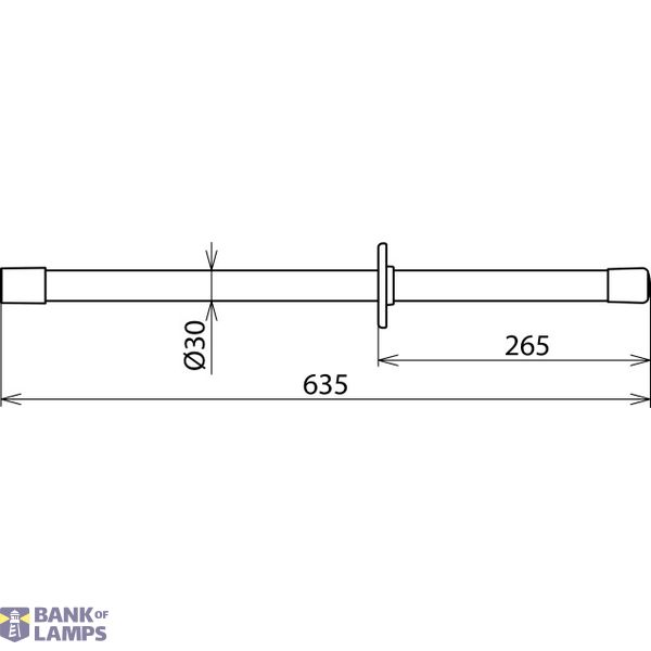 Insulating stick with M12 thread and end cap L 635mm image 2