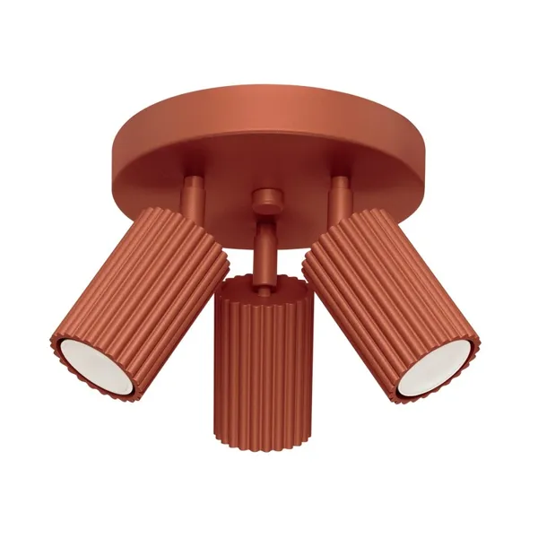 CARBON CEILING LAMP WITH REFLECTORS ON A ROUND RED HEADLINING 3XGU10 image 1