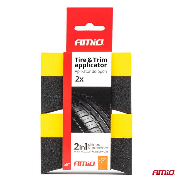 Car tyre applicator sponge set of 2 pcs. AMIO-04018 image 1