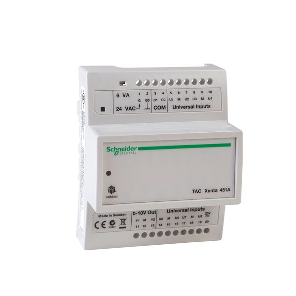 TAC Xenta 452A: UI and DO Module, 8 UI, 2 AO, 4 LED Status Indicators image 1
