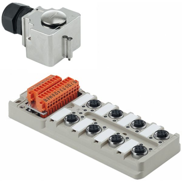 Hood version with M25 outlet, M12, 30 V, A-coded, LED: Yes, LED initiator: No, Wiring type: PNP image 2