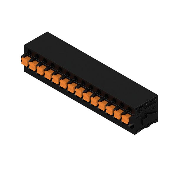 Printed circuit board terminals, 5.08 mm, Number of poles: 14, 90°, Solder pin length (l): 3.5 mm, tinned, black, PUSH IN with actuator, Clamping range, max. : 2.5 mm², Box image 4