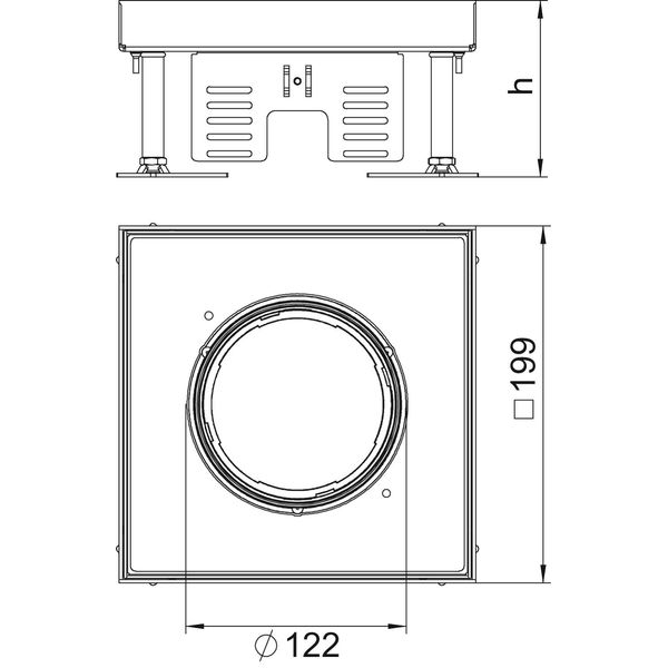 RKFN2 4 VMSL1N15 Square cassette SL for tube 200x200mm image 2