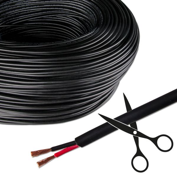 2-core cable 2x1mm2, black jacket, red/black image 1