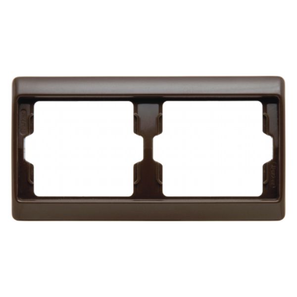 Frame 2gang horizontal Arsys brown, glossy image 1